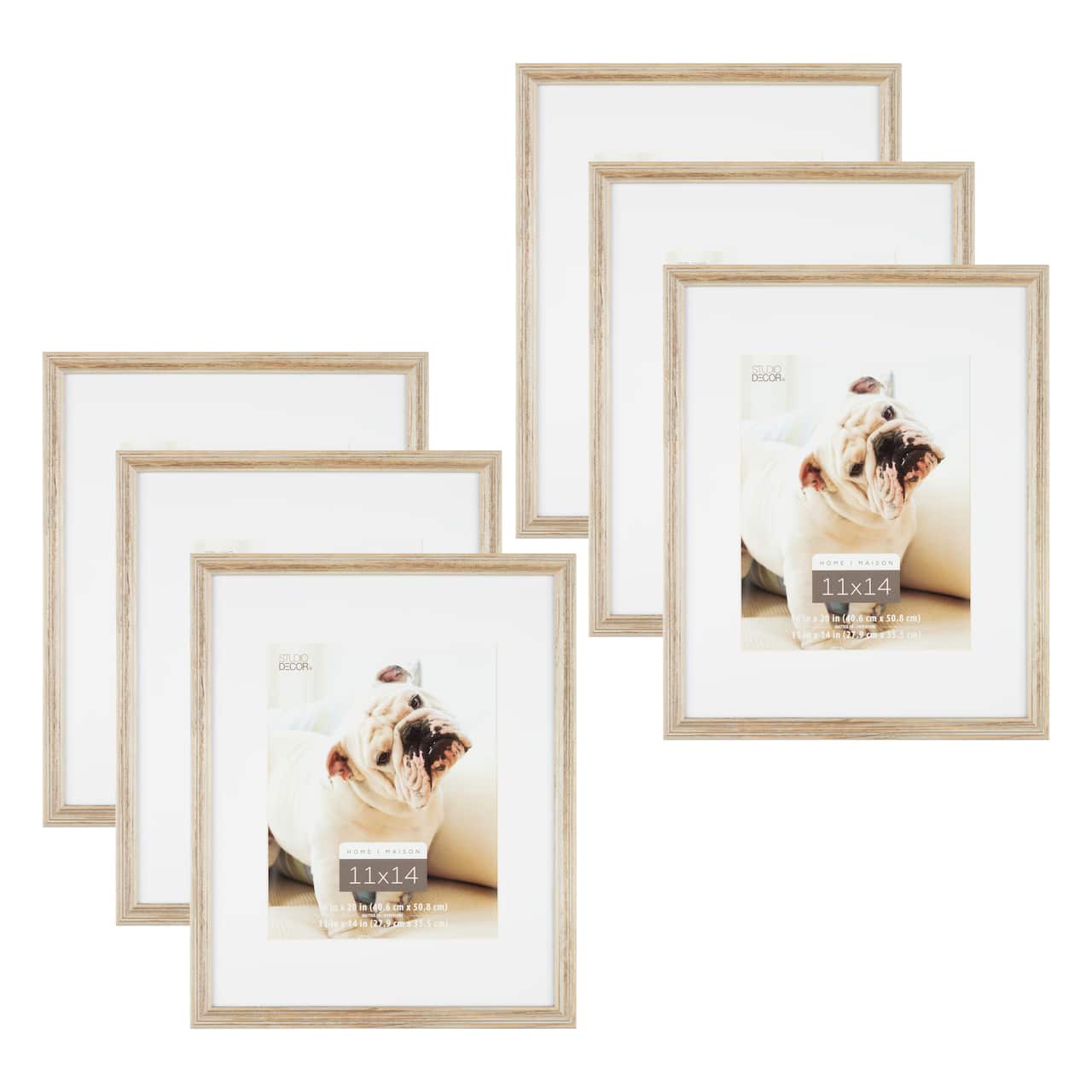 6 Pack: Champagne 11" x 14" Frame with Mat, Home by Studio Décor®